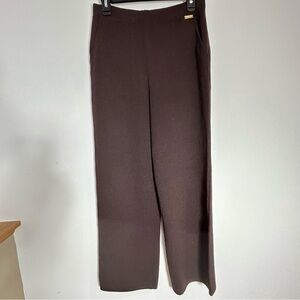 St. John Sport Essentials Marie Grey Classic Brown Trousers Elastic Waist Size M